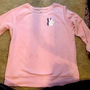 pink peace sign sweater